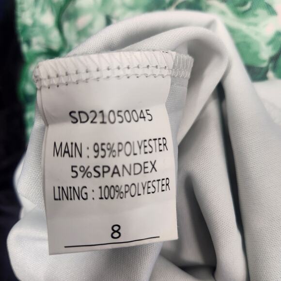 Showpo Brunetta Strapless Bodycon Midi Dress 4 Green Floral Summer Boho Luxe - Picture 8 of 12